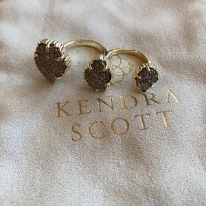 Naomi Silver Double Ring in Platinum Drusy